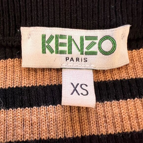 Kenzo Paris Multicolor Striped Ribbed Knit Sweater XS Slim Fit Long Sleeve - Picture 6 of 7